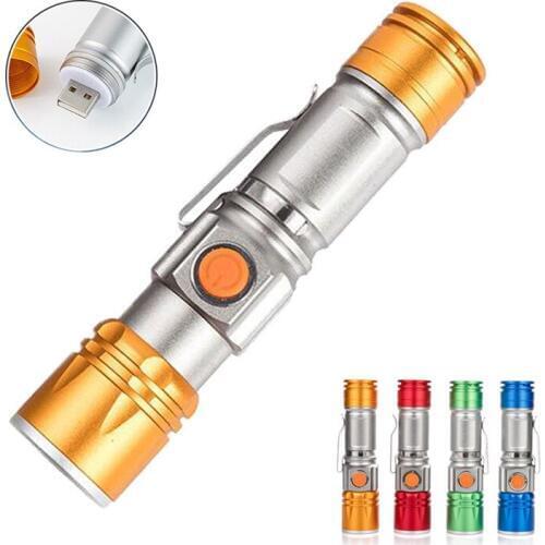 Usb Directly Full Light Mini- Flashlight Outdoors Long Shots Flexible Focusing Portable Pen Clip Flashlight