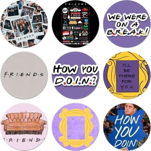 Together Friends TV Show Badge Brooch Pin Accessories For Clothes Backpack Decoration gift 58mm