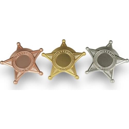 1 Set Metal Badge Pins, Three colors : Gold, Silver And Copper Five Star Medal Anniversary Souvenir gifts