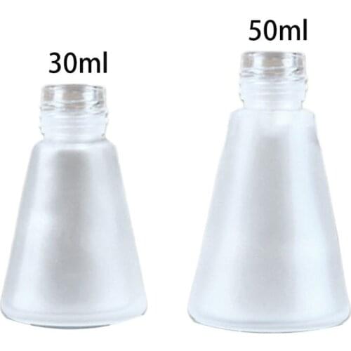 Clear Glass Aroma Diffuser Empty Bottles Scrub Cone Containers for Essential Oils DIY Replacement Reed Jars Wedding Party Decor