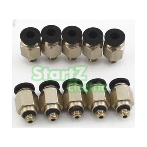 10PcsHigh quality 4mm to M5 Thread Male Straight Pneumatic Tube Push In Quick Connect Fittings Pipe