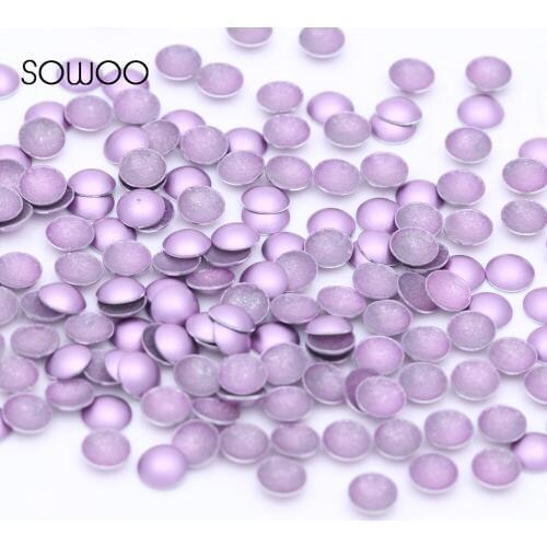 1440pcs/lot lead free Hot Fix Studs Dome Shape Half Round Lt.Purple forsted Dome Studs hot fix half round studs baby studs