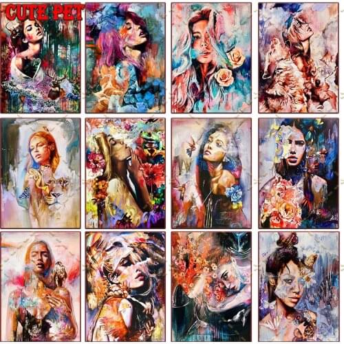 DIY diamond painting Abstract artistic woman cross stitch full square Drill Modern classic oil painting Emeroidery mosaic decor