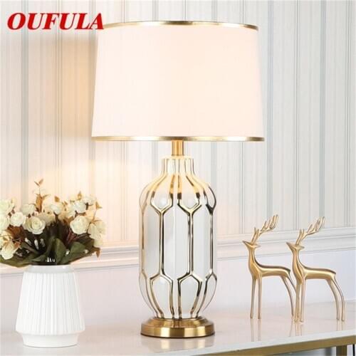 AOSONG Ceramic Table Lamps Desk Luxury Modern Contemporary Fabric for Foyer Living Room Office Creative Bed Room Hotel