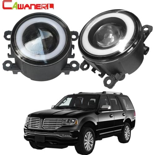 Cawanerl For Lincoln Navigator 5.4L V8 2007-2014 Car 3000LM LED Fog Light Angel Eye Daytime Running Lamp DRL H11 12V Accessories