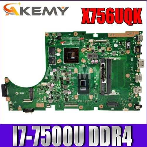 For ASUS X756UW X756UQK X756UQ X756UR X756UWK X756UV X756UJ X756UXM X756U laptop motherboard mainboard test OK I7-7500U GTX950