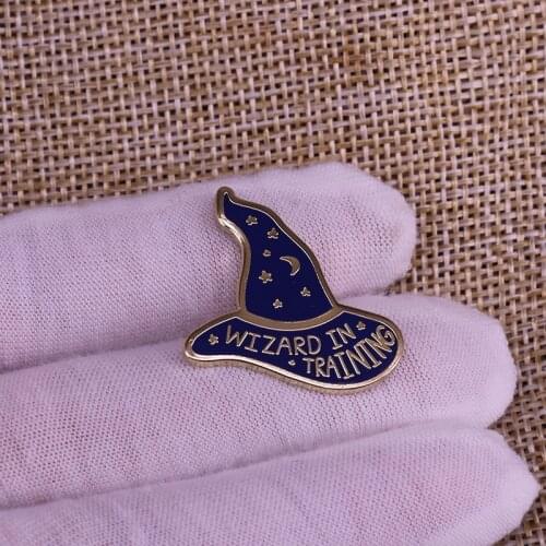 Wizard In Training Enamel Pin Witch Hat Star Moon Brooch For Denim Jackets Collar Lapel Pin Badge