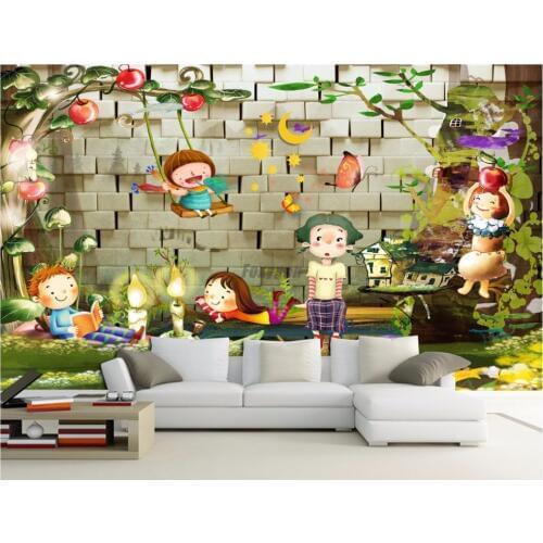 Art Wallpaper Cartoon & Animal for Children Abstract designs used for TV background/living room/ hotel decoration/shopping cent