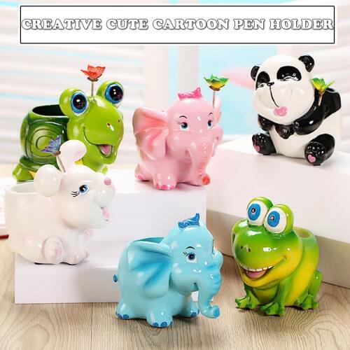 Creative Cute Animal Pen Holder Multi-Function Desk Storage Box Home Office School Decoration Birthday Gift Dropshipping