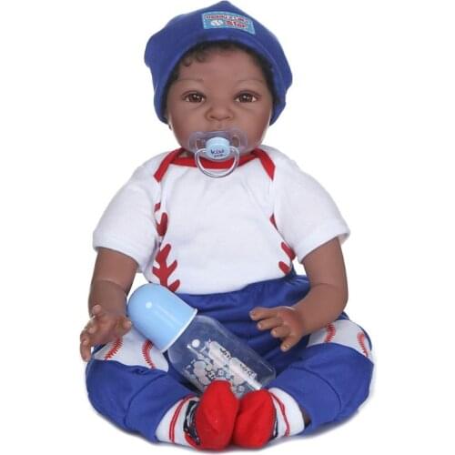 55cm Realistic Doll Soft Body Vinyl Toddler Babies Lifelike Curly Boy Toy Birthday Christmas Gift