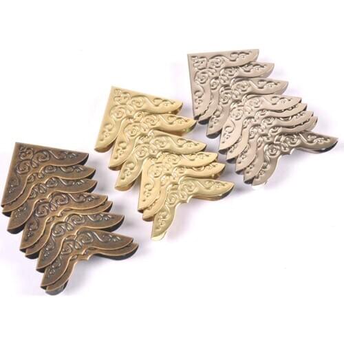 20Pcs Silver/Golden/Bronze Metal Book Corners Albums Menus Folders Box Corner Scrapbooking Protectors For Decor 30x30mm