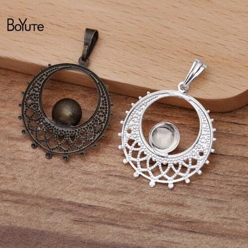 BoYuTe Custom Made (200 Pieces/Lot) Metal Brass Blank Pendant with 8MM Cup Base Diy Handmade Jewelry Materials