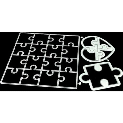 Heart Puzzle Metal Cutting Dies Stencil DIY Scrapbooking Album Stamp Paper Card Embossing Crafts Decor