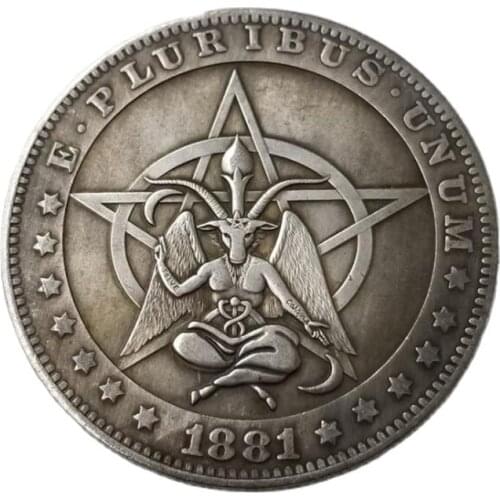 Hobo Coin 1881 Five-pointed Star Goat Morgan Commemorative Coin Collection Living Room Decoration Coin Crafts Gift