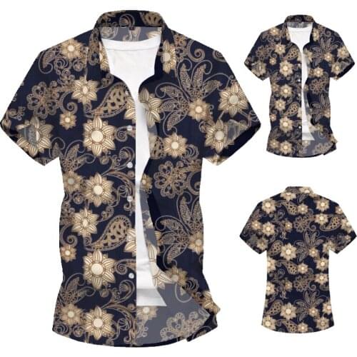 2021 Mens Beach Shirt Hawaiian Short Sleeved Flower Shirt Men