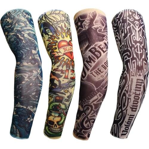 1PC Arm Sleeves Outdoor Basketball Golf Sport UV Sun Protection Tattoo Cooling Sleeves Summer Arm Warmers MTB Bicycle Sleeves