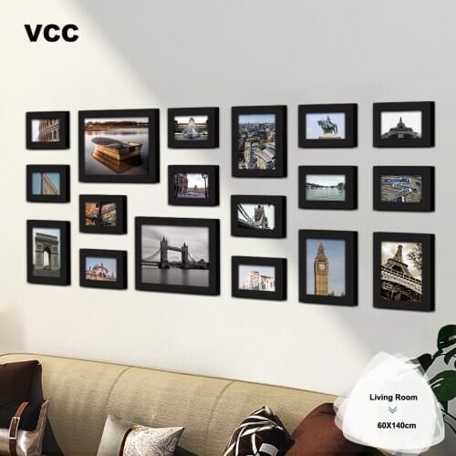 18Pcs Natural Wooden Picture Frames For Wall Hanging, Photo Frame Wall Art Classic Wood Frame For Home Decoration Photo Decor