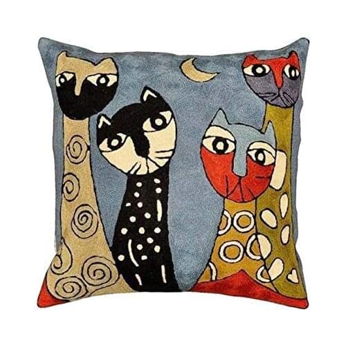 Lplpol Throw Pillow Cover Picasso Blue Cat Pillow Cover QuadrupletsBedroom Pillowcase 18 Inch Christmas Decorations