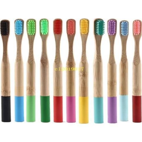 NEW 17-color round handle bamboo toothbrush bamboo toothbrush