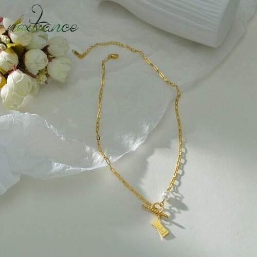 Nextvance Stainless Steel Sweet Candy Pendant Necklaces Square Heart Queen Double Chain Necklace For Women Child Jewelry Gift