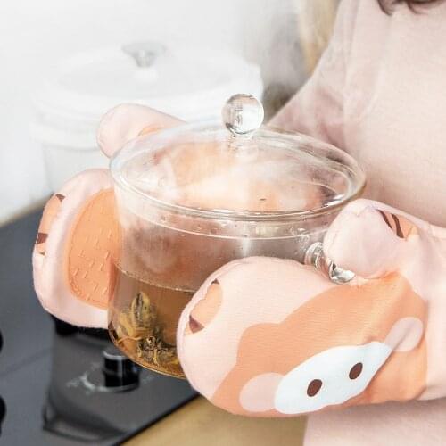 Catoon Animal Printed Oven Gloves Heat Resistant Cooking Gloves Kitchen Oven Soft Cotton Gloves for Grilling Cooking TS2