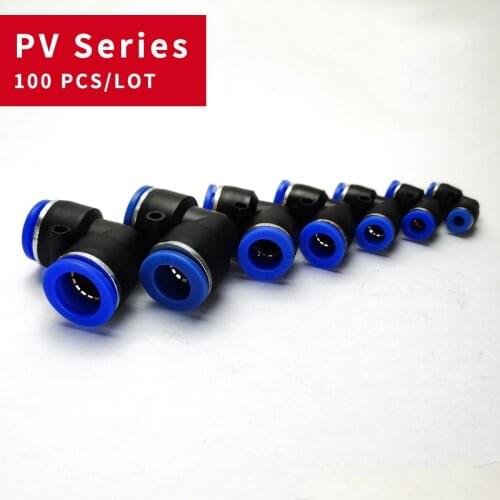 100PCS PV Pneumatic fitting pipe gas connectors direct thrust 4 to 12mm plastic hose quick couplings