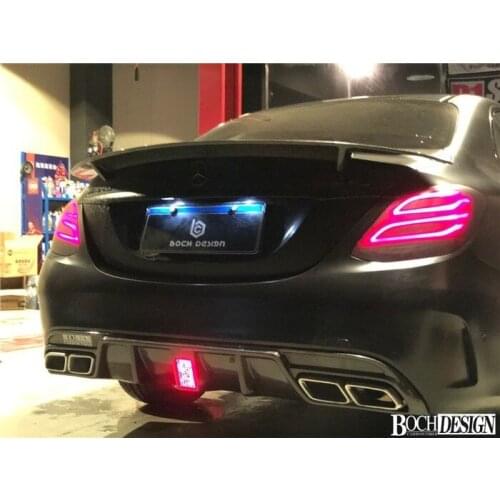Suitable for C-class W205 Carbon Fiber Lip Amg Tail Throat C200 C260 C300 Modified Navigation Light Rear Spoiler