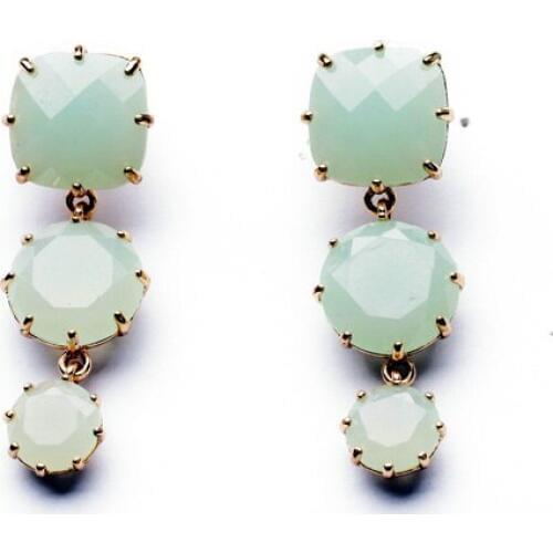 Bulk Price Different Colors Trendy Jewelry of the Hottest Sale Delicate Resin Copper Geometric Shiny Gold Color Stud Earrings