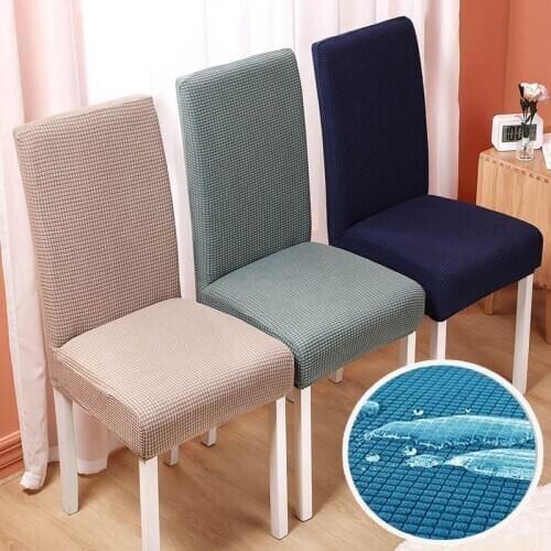 Anti-slip Anti-dirty European Seat Chair Cover Waterproof Checked Elastic Stretch Fabric Dining Office Chair Cover Living Room