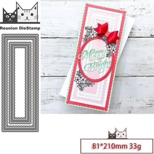 Reunion Rectangular Border Metal Cutting Dies DIY Scrapbooking Paper Photo Album Crafts Mould Card Embossing Mold Stencils 2021