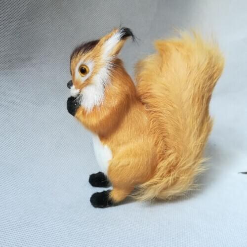 Lifelike toy 12x12cm brown squirrel hard model plastic&furs squirrel toy prop,Xmas gift b0017