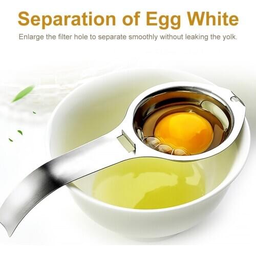Stainless Steel Egg Separator Egg White Yolk Filter Separator Sieve Kitchen Gadget Cooking Tool Hook Design Egg Separator
