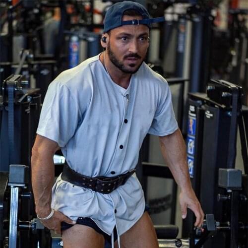 Mesh Gym Clothing Fitness Mens Oversized Cardigan T Shirt Outdoor Hip Hop Streetwear Loose Half Sleeve T-shirt Bodybuilding Tee