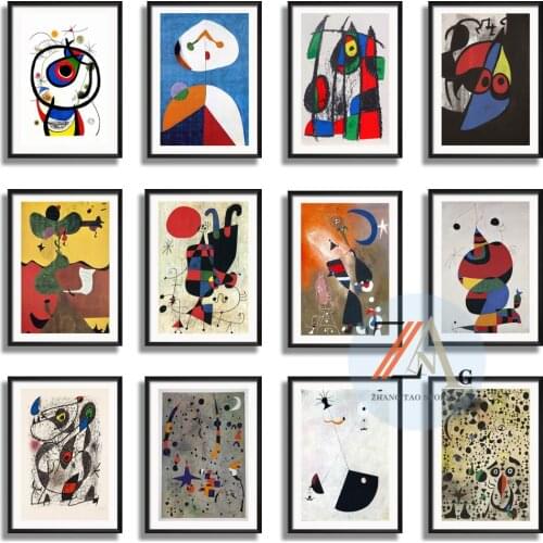 Joan Miro Modern Surrealism Abstract Painting Picture Retro Poster Canvas Print Art Children Wall Decoration And Room Decor