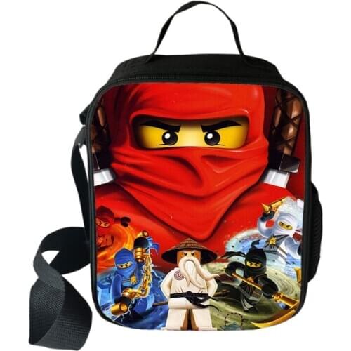 Ninja Cooler Lunch Bag Cartoon Girls Portable Thermal Food Picnic Bags for School Kids Boys Lunch Box Tote