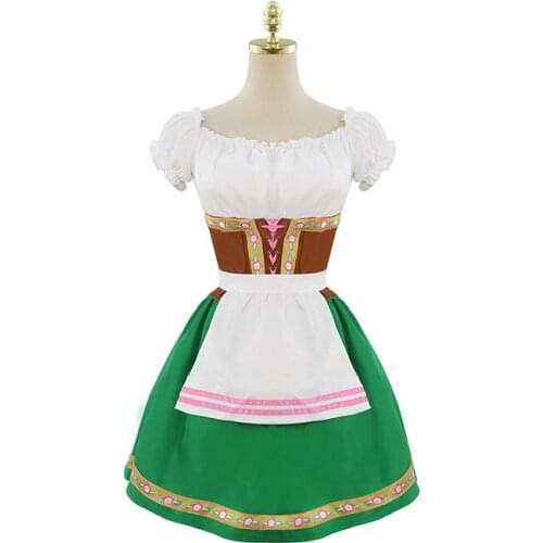 Halloween Medieval Fancy Party Dress Traditional Oktoberfest Costume Parade Tavern Bartender Waitress Outfit Cosplay Carnival