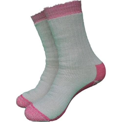 OUT-095 Outdoor 80%Merino Wool Thick Winter Hiking Socks Womens Socks Pink Color