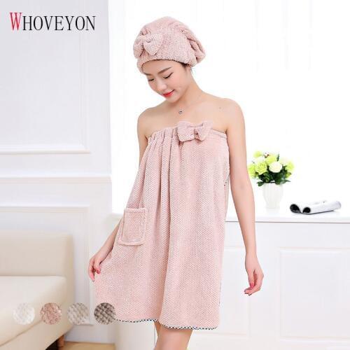 Absorbent Towel Sexy Cute Bow Hair Towel Flannel Nightgown Skirt Bra Bath Towel Bath Towel Set Lady Headband Set for Adults
