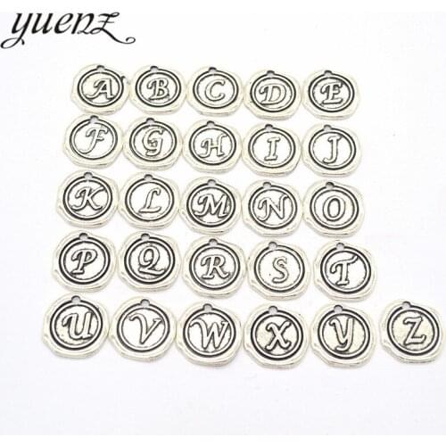 YuenZ 26pcs/set A-Z Antique silver colour letter alphabet Pendant Alloy DIY Fashion charm Bracelet Necklace Jewelry S207