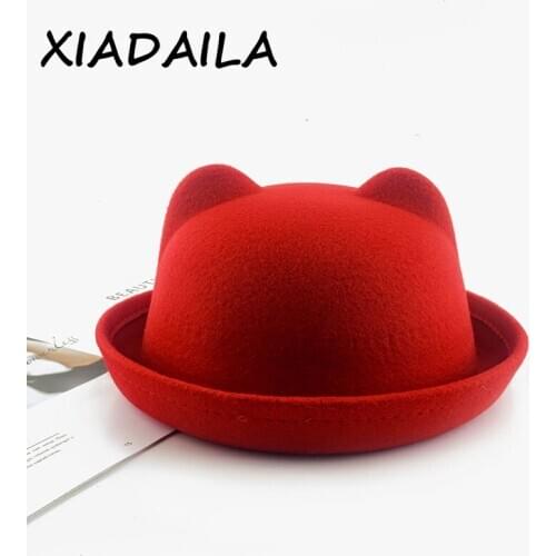 2019 Fashion Trend Fedora Hat Unique Cute Adult Wool Winter and Autumn Floppy Hat With Ears Female Gorro for Women