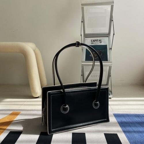 Korean style genuine leather womens bag big capacity fashion stylish handbag underarm bag