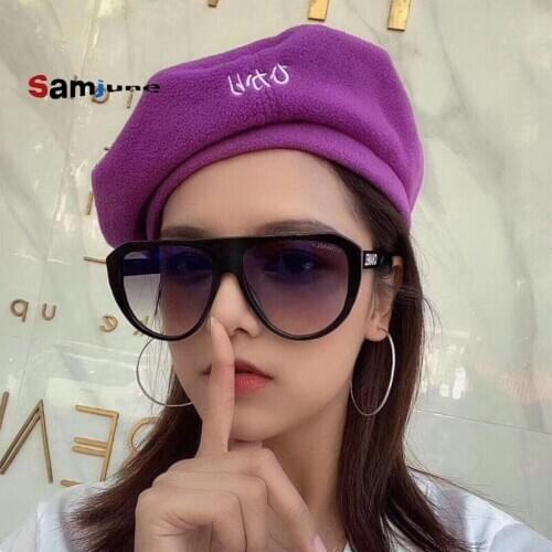 Samjune Oversized Sunglasses Women Trendy Gafas Eyewear Ladies Oculos Retro Sun Glasses Sexy Female Brown Color Lens UV400