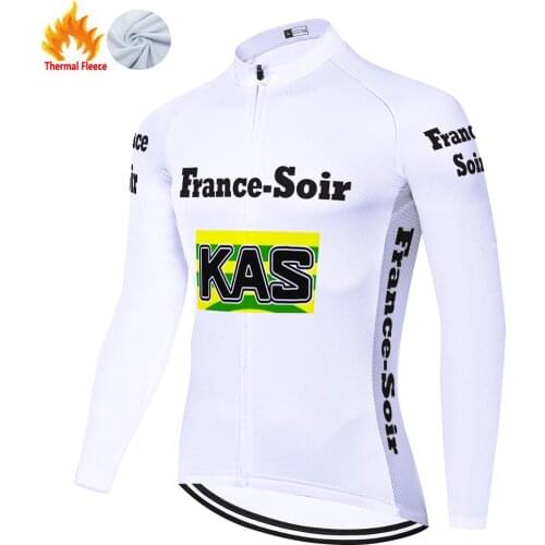 Kas Retro Winter Thermal Fleece Maglia Uomo Cycling Jersey 2021 Abbigliamento Mallots Ciclismo Hombre Maillot Ciclismo Hombre