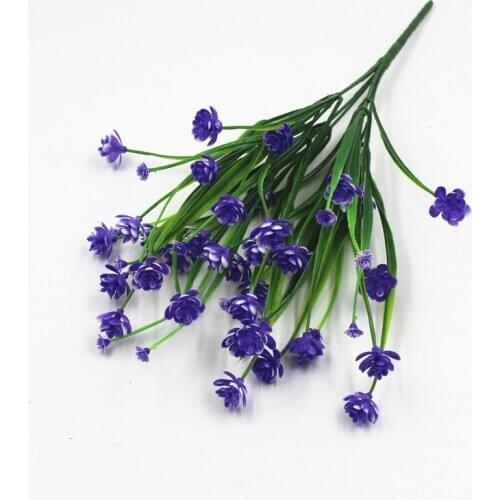 10Pcs 7 Fork Waterweed Gypsophila Plastic Artificial Flower Home Decoration Potted Garden Fence Flower Arrangement Accessories