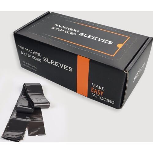 100 Sleeves/Box 42"*2.0'' EZ Cartridge Tattoo Pen Machine Clip Cord Sleeves for Regular Clip Cord & Pen Type Tattoo Machine