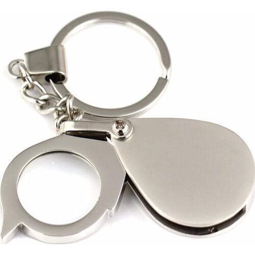 10X mini magnifier keychain high quality magnifying glass key chain key holder creative portachiavi llaveros