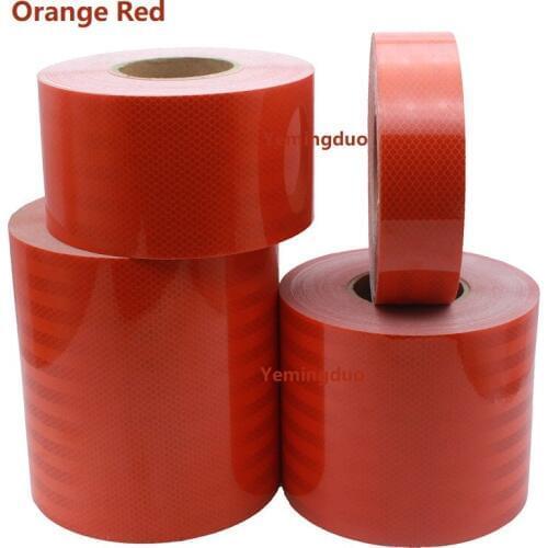 15cm Orange Reflective Tape Dangerous Goods Transport Vehicle Special Reflective Sticker TankCar Body Self-adhesive Warning Sign