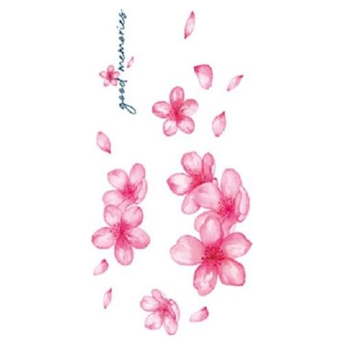 180MM×80MM tattoo stickers lasting romantic cherry blossom antique clavicle waterproof feminine pink