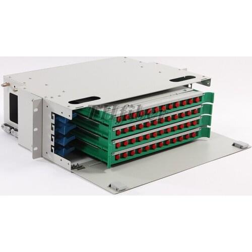 19 inch 48 core Pull type optical fiber distribution frame SC/FC ODF port Rack Mounted fiber patch panel with pigtail and flange