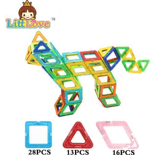 57Pcs Big Size Magnetic Building Blocks Dog 3D DIY Toys Kit Plastic ABS Magnetic Game Designer Enlighten Bricks Toys For Kids